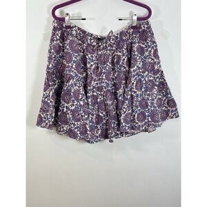 J. Crew Skirt Womens Cream Multicolor A-Line Flare Paisley 100% Linen Size